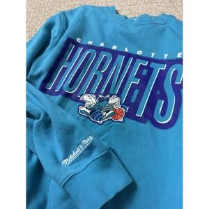 Charlotte Hornets Crewneck Mitchell &‎ Ness Throwback Logo Sweatshirt NBA Sz M